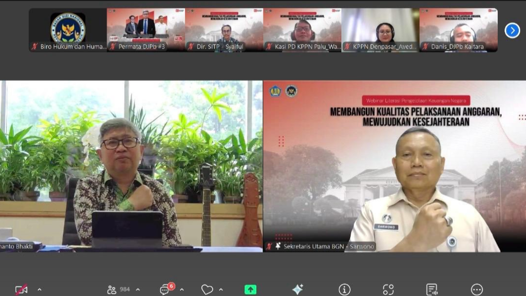 Tingkatkan Kualitas Anggaran, BGN Bireuen dan Kemenkeu Selenggarakan Webinar Literasi Keuangan